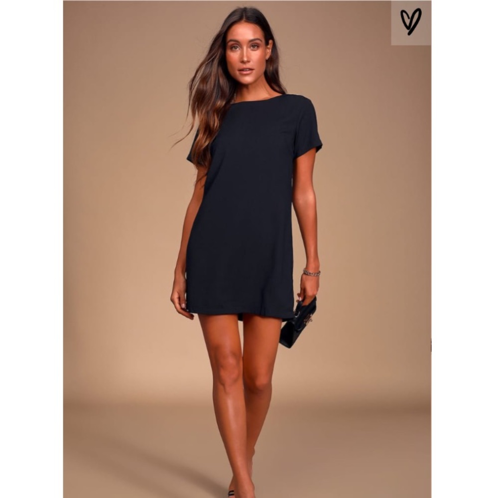 Lulus Black Short Sleeve Dress